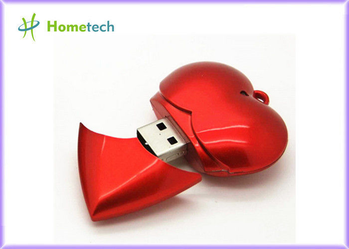 Plastik Kırmızı Kalp USB Flash Bellek USB Aygıt Tam Kapasite 1GB / 2GB / 4GB