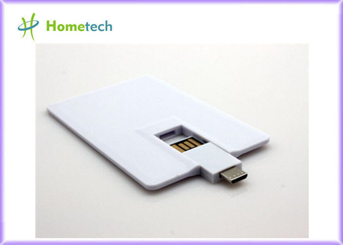 Beyaz Plastik Kredi Kartı OTG / Akıllı Telefon Cep Telefonu USB Flash Sürücü 16GB 32GB