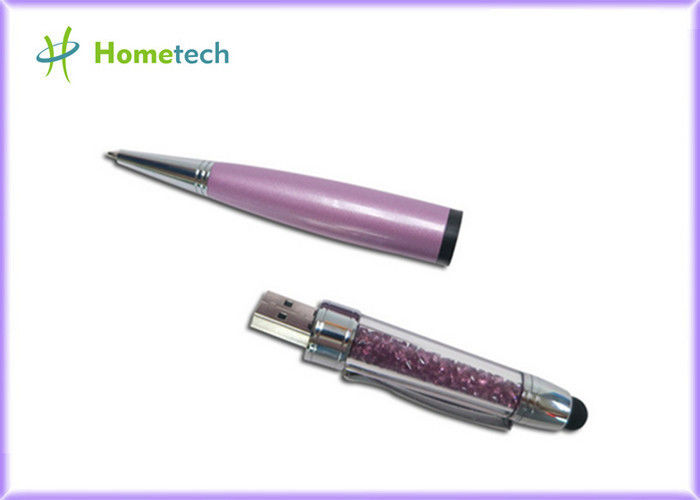 Yüksek Hızlı Kristal USB Flash Kalem Sürücü, 2 gb / 8 gb / 16 gb / 32 gb Kalem Şekli USB Flash Sürücü