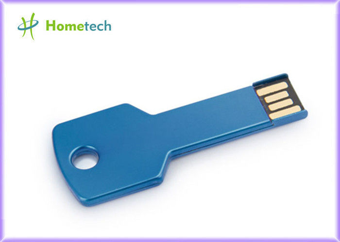 Mavi / Yeşil Metal Anahtarı Şekilli USB Flash Sürücü Özel Logo
