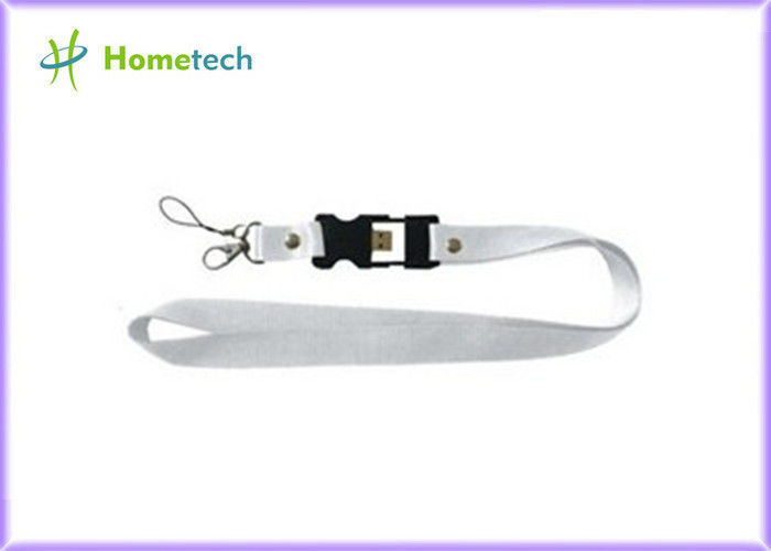Beyaz Plastik Kordon USB Flash Sürücüler / USB Thumb 2GB 4GB 8GB Sürücüler