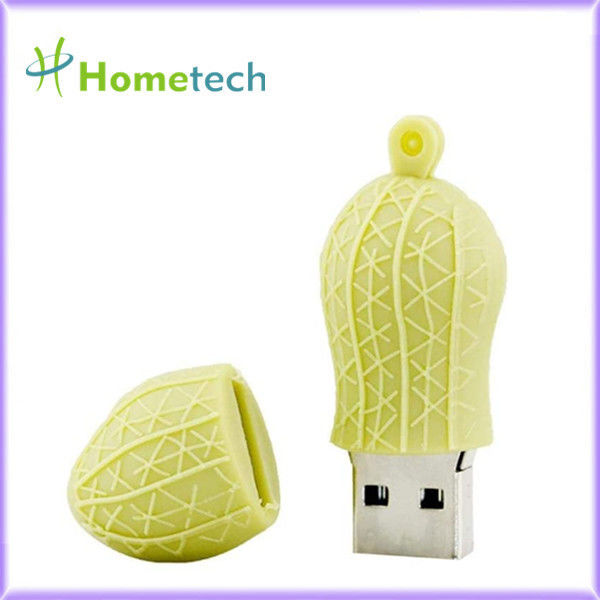 Fıstık Kabuğu PVC Plastik Özelleştirilmiş USB Flash Sürücü 4GB 8GB 4.3x1.3cm